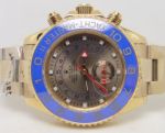 Rolex Yachtmaster 2 Gold Replica Watch 44mm / Gray Face / Blue Ceramic